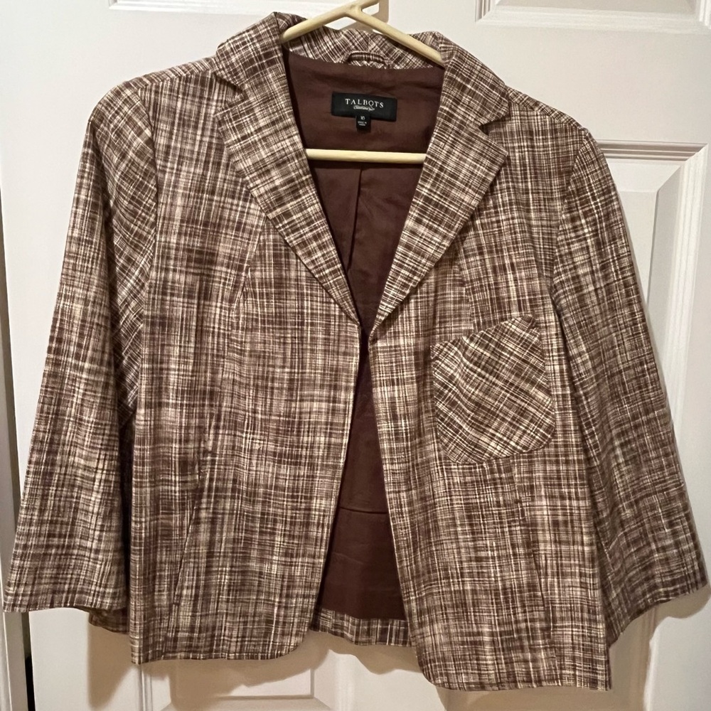 Talbots Brown Plaid Women's Blazer